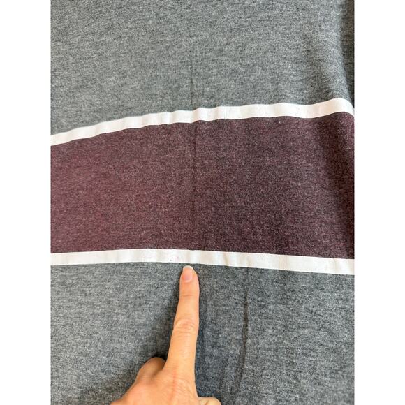 The Harvard Shop Collegiate Gray / Crimson Stripe Long Sleeve Women’s Top Small - Picture 6 of 10